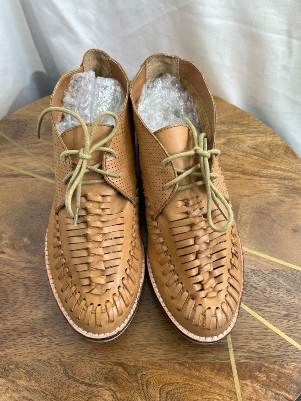 Dolce Vita Tan Woven Leather Chukka Boots